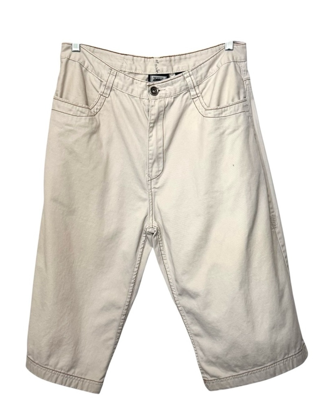 Vintage Don Cargo Shorts Beige Embroidered Pockets Casual Streetwear Size 34